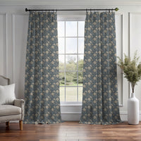 Lucien Trail Taupe/Navy Curtain