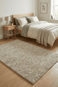 Delilah Wool Pebble Mottled Cream Rug - Esselle Home