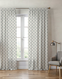 Naya Motif Blue/Taupe Curtain