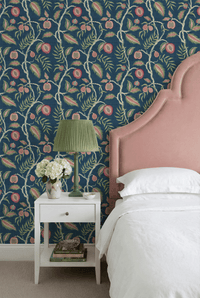 Fruits of Paradise Navy Wallpaper - Esselle Home