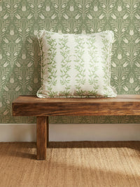 Botanic Vines Spring Green Cushion - Esselle Home