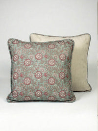 Lucien Trail Spice Pink/Green Cushion - Esselle Home