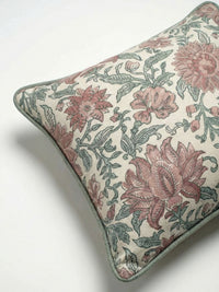 Nima Floral Rose/Sage Cushion - Esselle Home