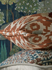 Santiago Geo Burnt Orange/Teal Cushion - Esselle Home