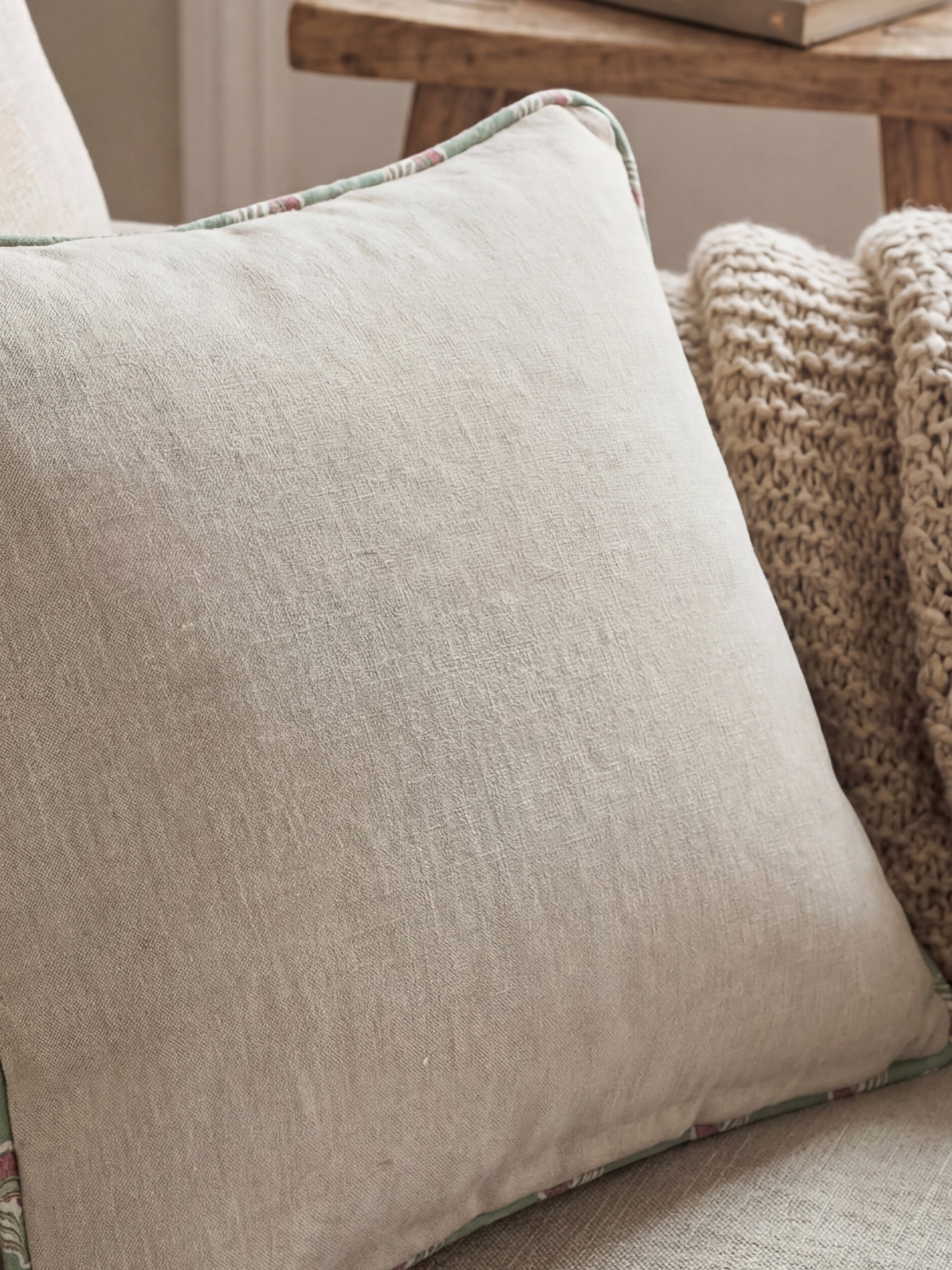 Wallington Floral Moss/Raspberry Cushion - Esselle Home