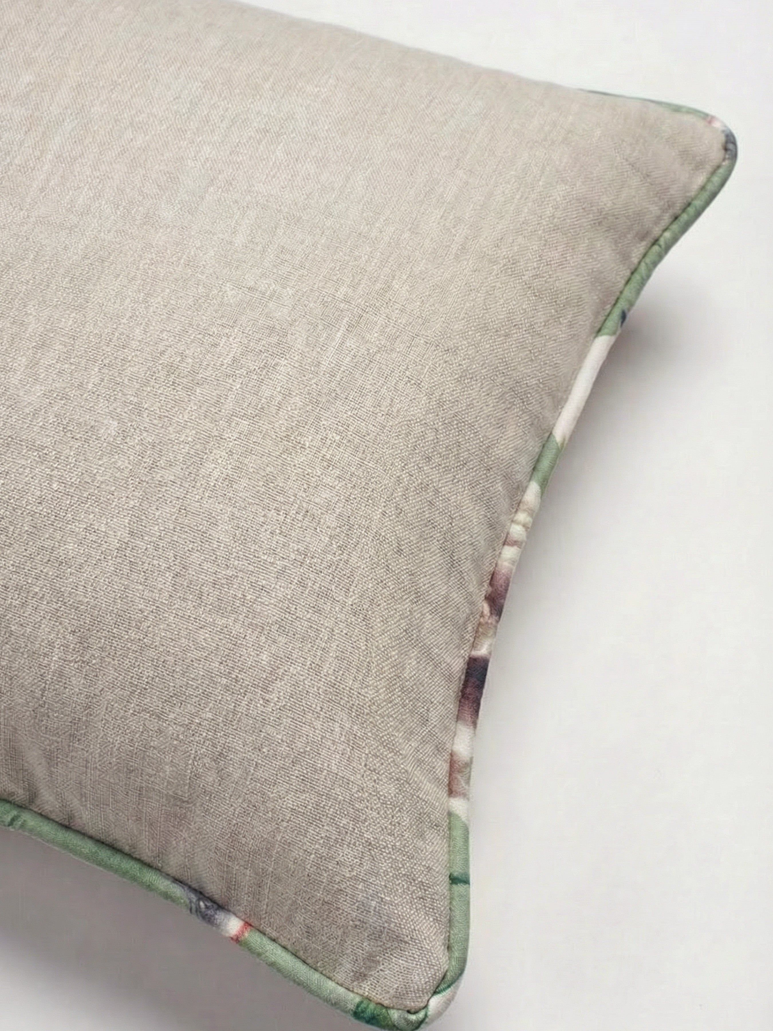 Eden Plain/Chinoiserie Oyster Cushion - Esselle Home