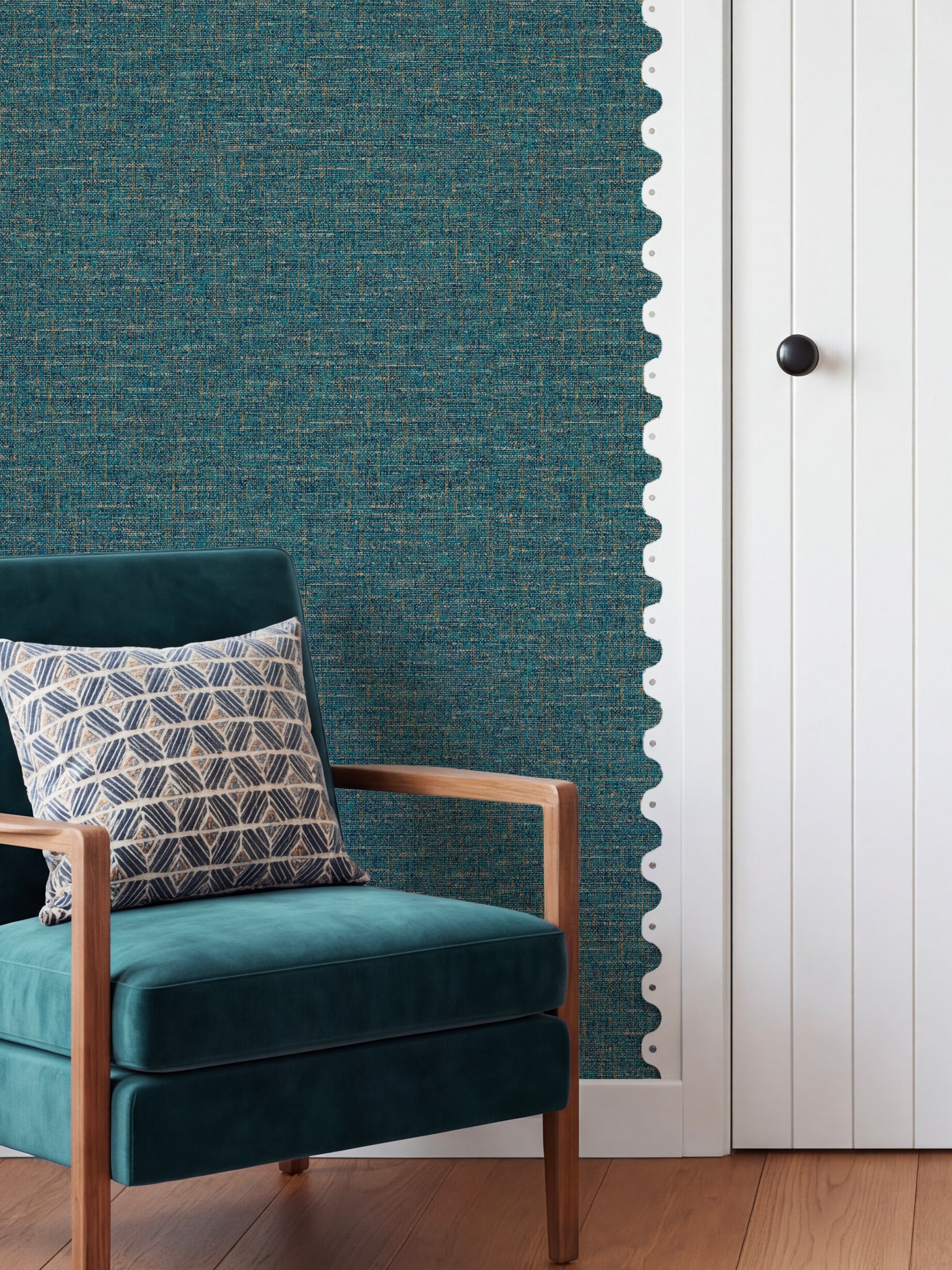 Artisan Weave Navy Wallpaper - Esselle Home