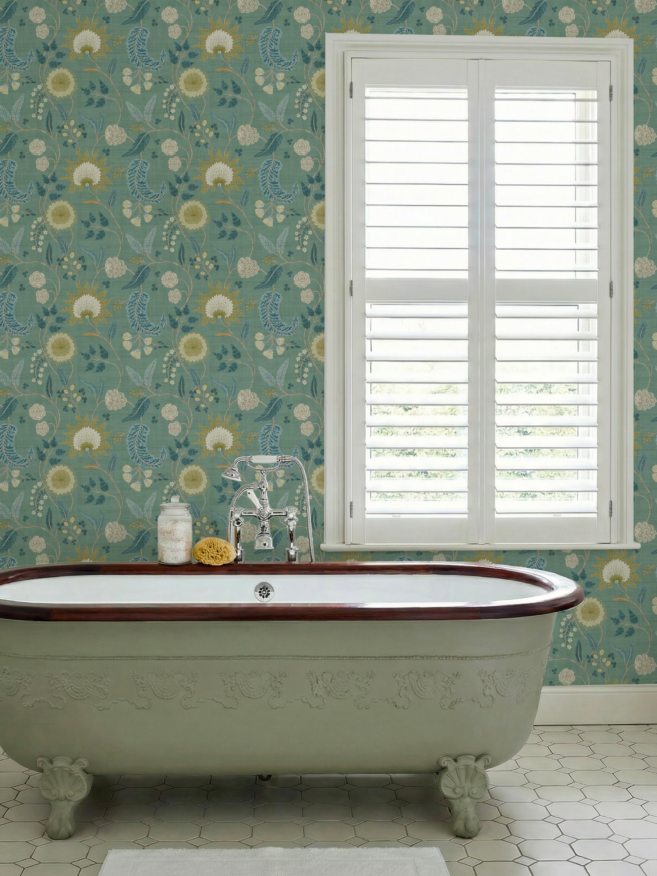 Fable Trail Seafoam Wallpaper - Esselle Home