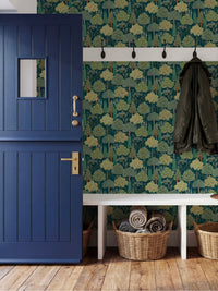 Persian Oasis Navy/Green Wallpaper - Esselle Home