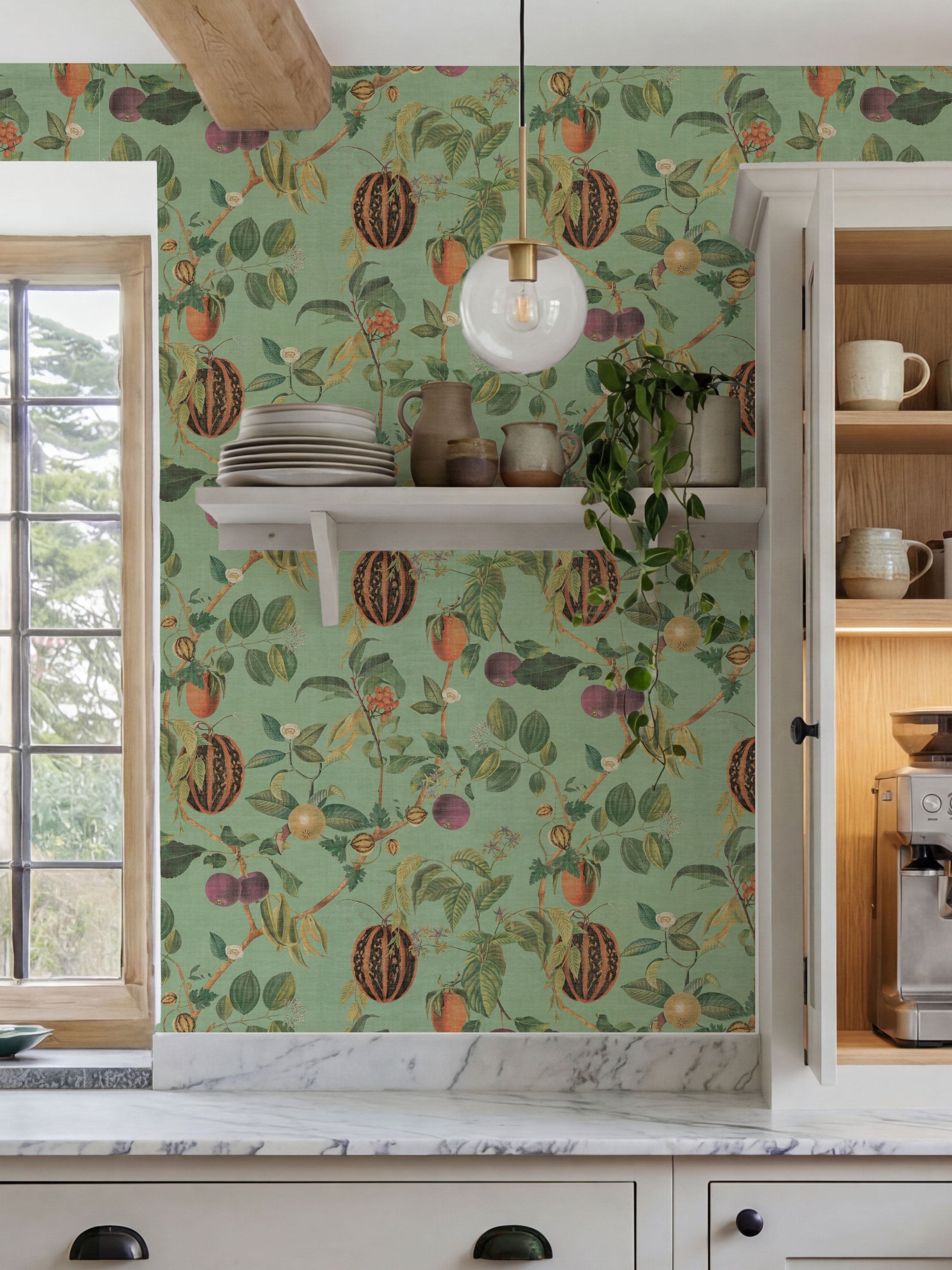 Tropic House Sage Wallpaper - Esselle Home