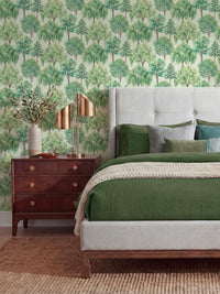 Whispering Willow Ivory/Green Wallpaper - Esselle Home