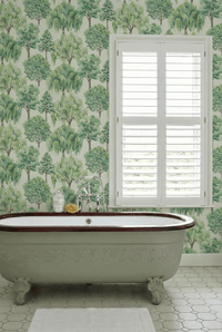 Whispering Willow Ivory/Green Wallpaper - Esselle Home