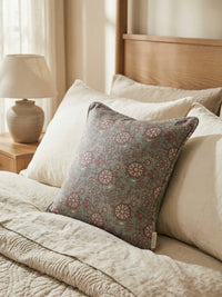Lucien Trail Spice Pink/Green Cushion - Esselle Home