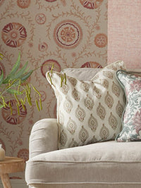 Naya Motif Neutral/Rose Cushion - Esselle Home