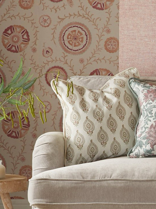 Naya Motif Neutral/Rose Cushion