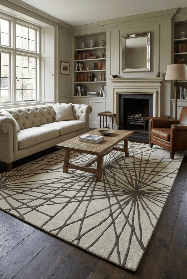 Aura Starburst Natural / Charcoal Rug