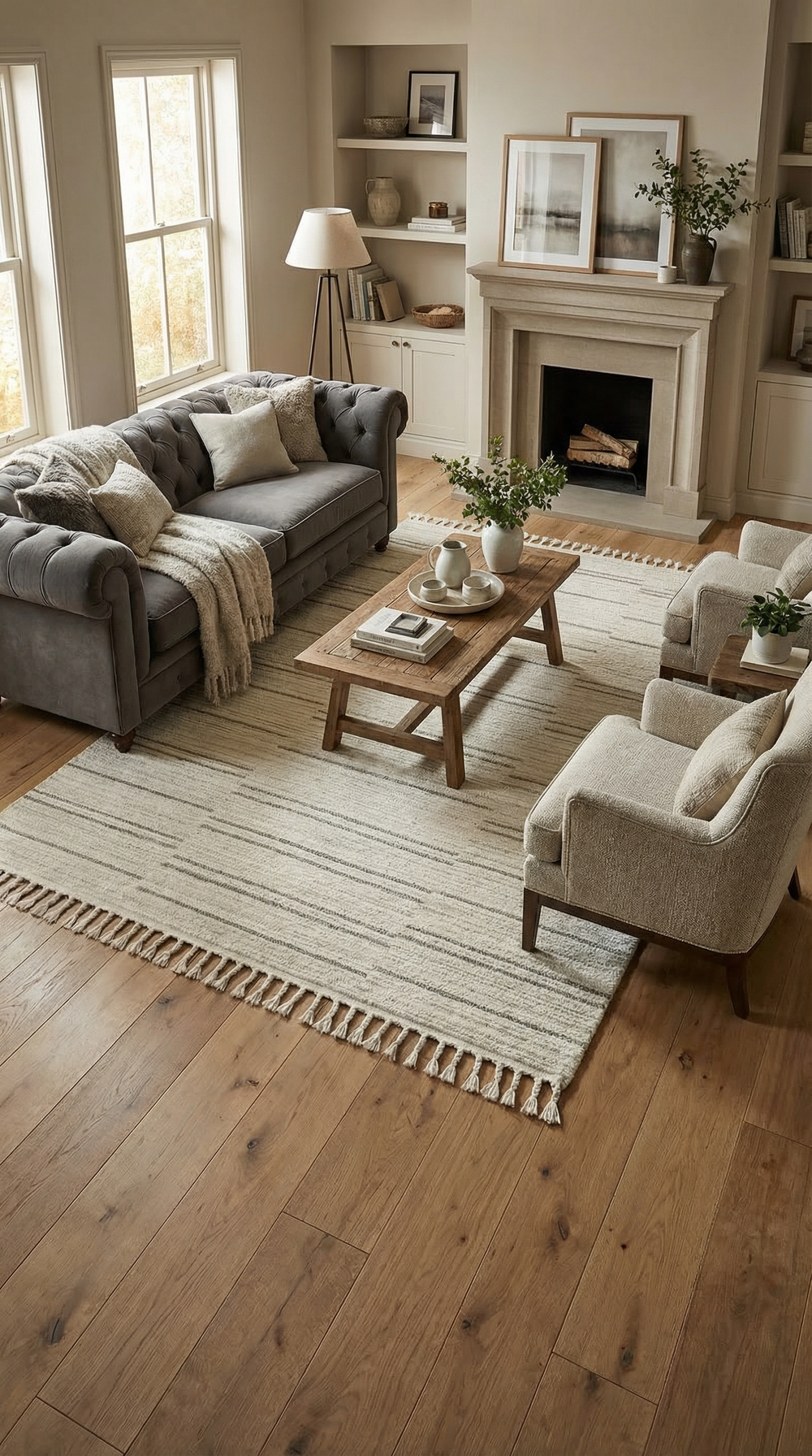 Arctic Vista Natural / Grey Rug