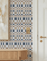 Bergan Navy / Natural Wallpaper - Esselle Home