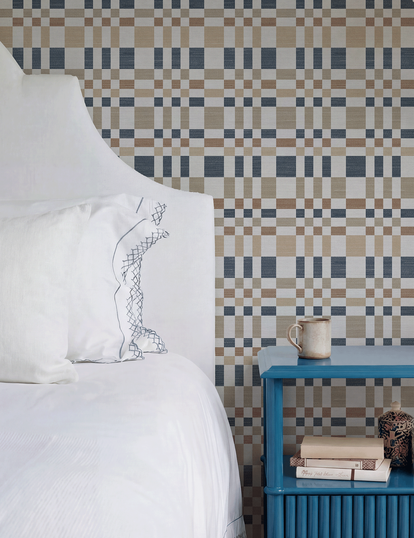 Bergan Navy / Natural Wallpaper - Esselle Home