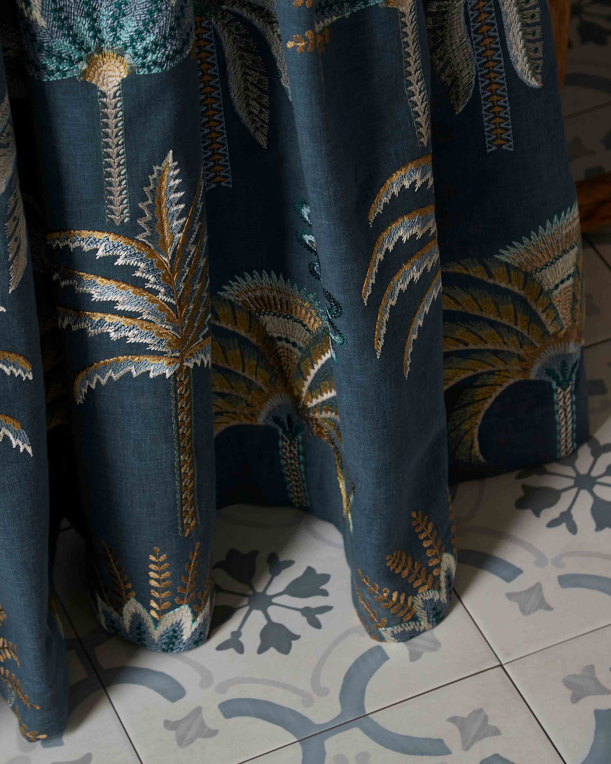 Solana Teal Curtain - Esselle Home
