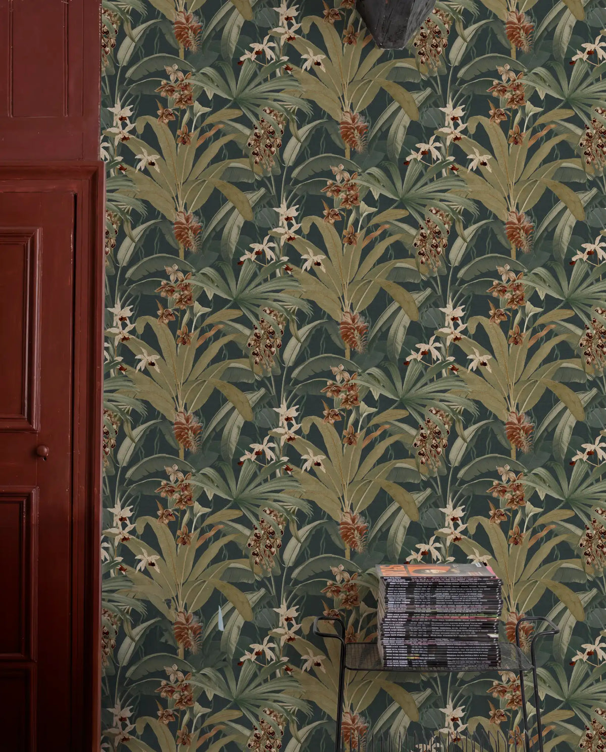 Saffron Deep Green Blue Tropical | Leaf Jungle Wallpaper - Esselle Home