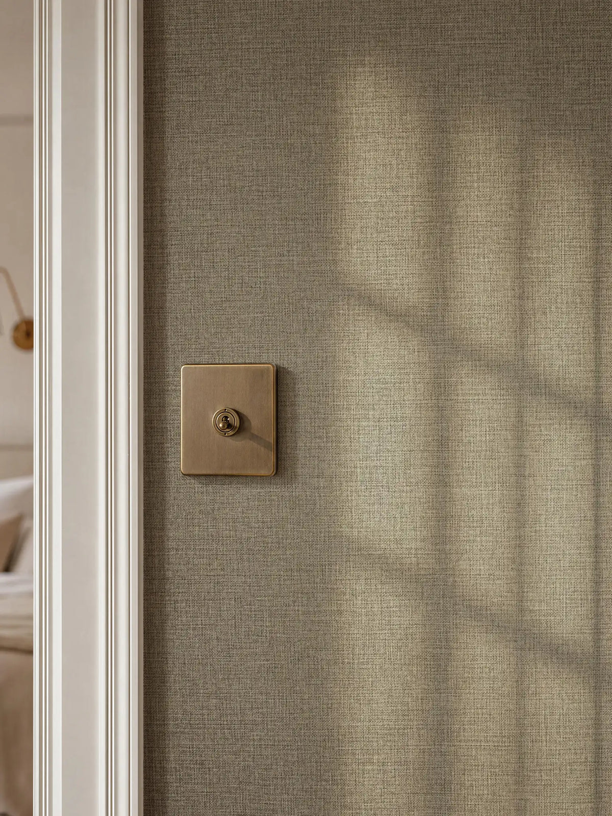 Sentosa Soft Brown Wallpaper | Textured Vinyl Wallpaper - Esselle Home