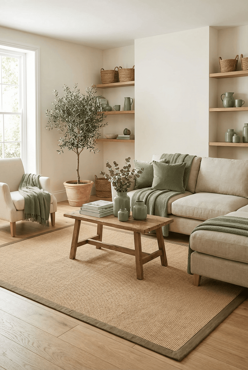 Swinton Sisal Jute Boucle Green Rug