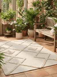 Windsor Geo Tufted Cream Rug 120x170cm - Esselle Home