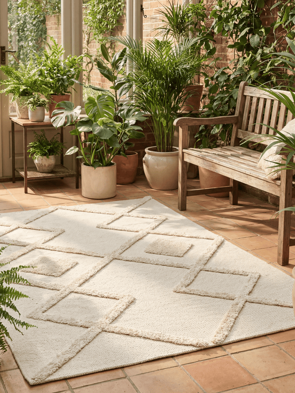 Windsor Geo Tufted Cream Rug 120x170cm