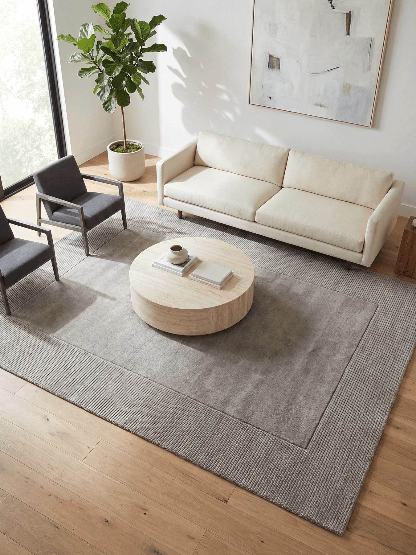 Esme Wool Silver Rug 200 x 290cm - Esselle Home