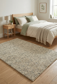 Delilah Wool Pebble Mottled Cream Rug 160x230cm