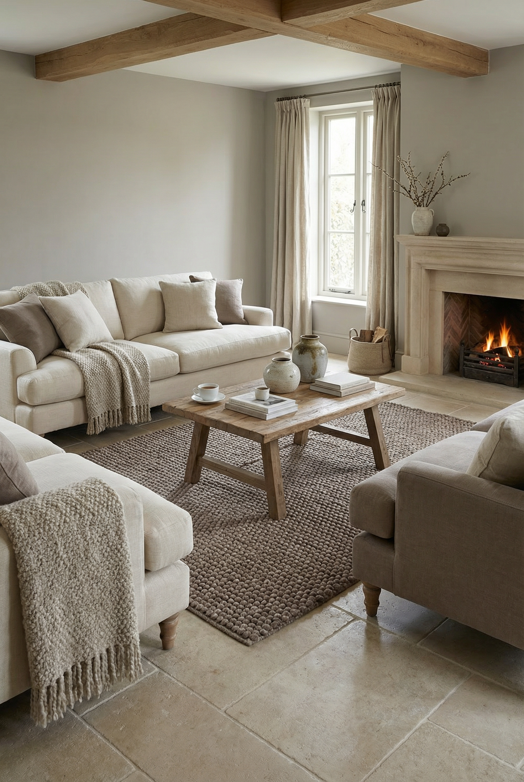 Delilah Wool Pebble Mottled Taupe Rug