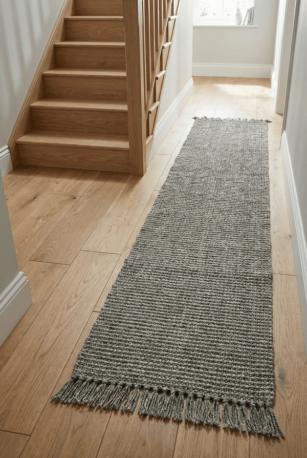 Whitefield Handwoven Boucle Tassel Grey Runner