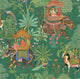 Emperor's Garden Emerald Multicoloured Wallpaper
