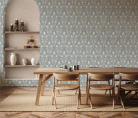 Heritage Tulip Chalky Blue Wallpaper