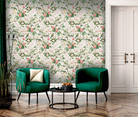 RHS Birdsong & Blooms Cream Wallpaper