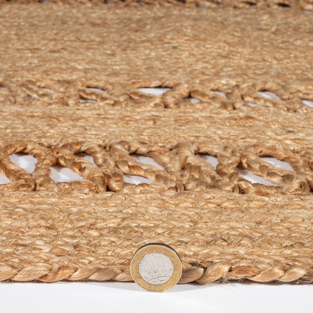 Castlefield Jute Braided Swirl 120x170cm Natural Rug
