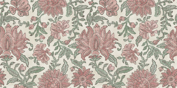 Nima Floral Rose/Sage Fabric Cut Length