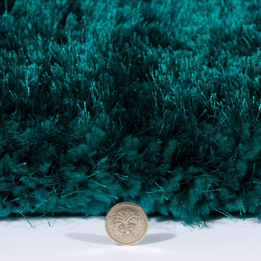 Sophia Shaggy Polyester 120x170cm Teal  Rug