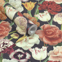 RHS Blooming Bouquet Black Wallpaper - Esselle Home
