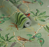 Hill Top Garden Sage Green Wallpaper