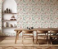 Tapestry Floral Natural/Spice Wallpaper