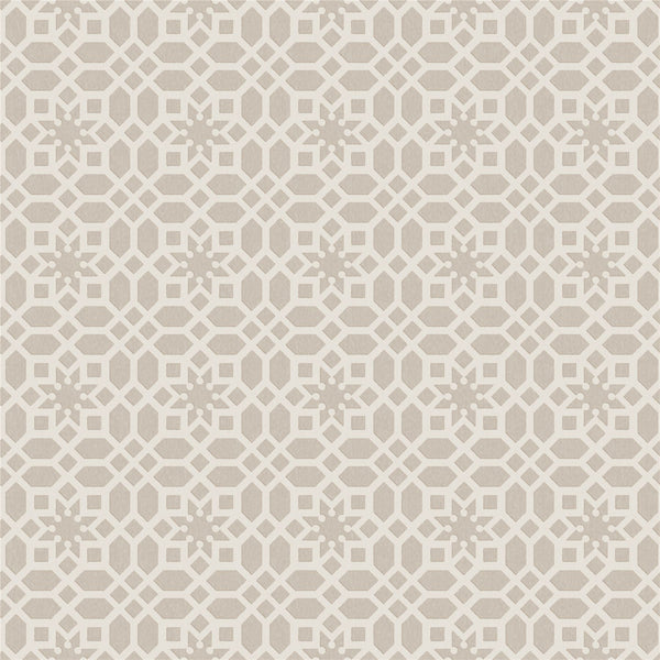 RHS Star Trellis Taupe Wallpaper