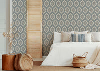 Odina Ikat Soft Blue Wallpaper