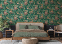 Emperor's Garden Emerald Multicoloured Wallpaper