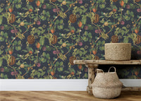Tropic House Navy Wallpaper - Esselle Home