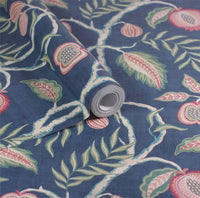 Fruits of Paradise Navy Wallpaper - Esselle Home
