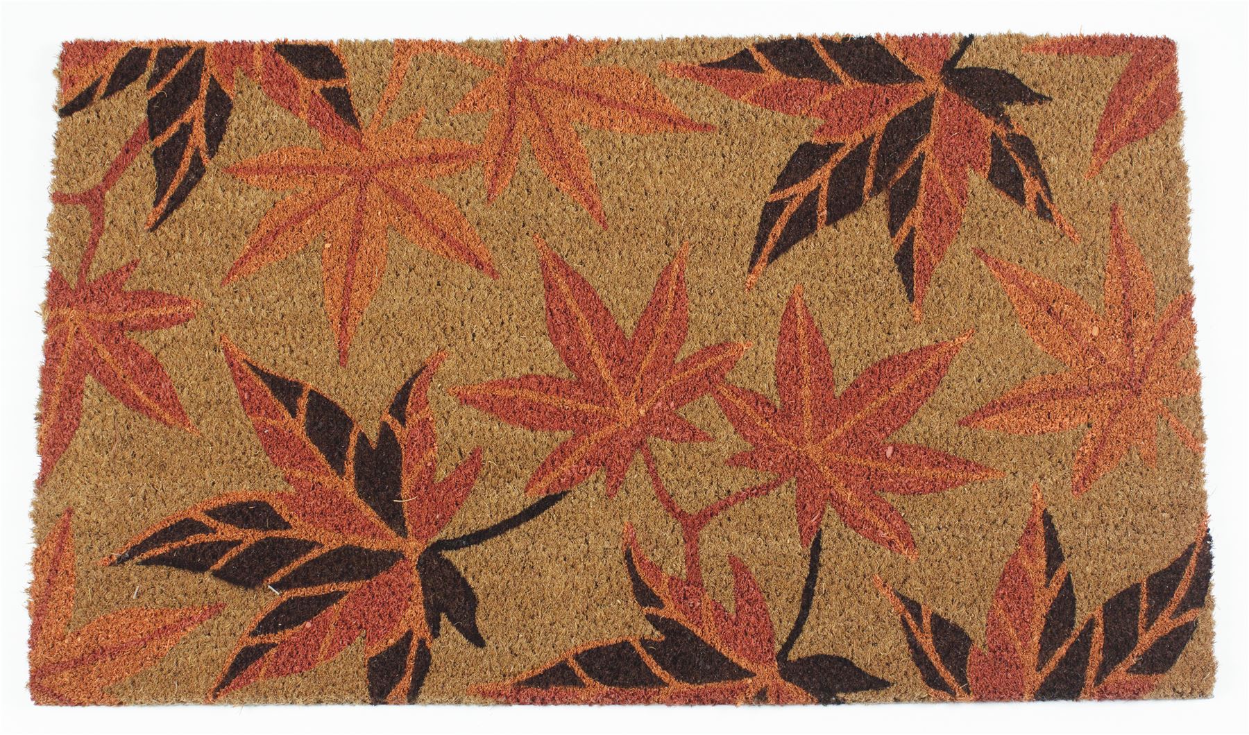 RHS Coir Maple Leaves Orange Doormat 45x75cm (Bale 439)
