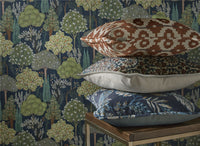 Persian Oasis Navy/Green Wallpaper - Esselle Home