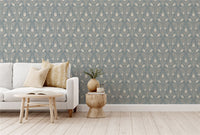 Heritage Tulip Chalky Blue Wallpaper